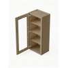 18 in. x 42 in. Ready to Assemble Wall Cabinet with Single Remington Frame Clear Glass Door, Tan Wood, W1842GD-RTA-FR01-TW-C