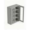 33 in. x 42 in. Ready to Assemble Wall Cabinet with Double Remington Frame Clear Glass Doors, Light Grey, W3342GD-RTA-FR01-LG-C