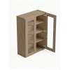 33 in. x 42 in. Ready to Assemble Wall Cabinet with Double Remington Frame Clear Glass Doors, Tan Wood, W3342GD-RTA-FR01-TW-C