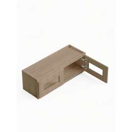24 in. x 18 in. Ready to Assemble Wall Cabinet with Remington Frame Clear Glass Door, Tan Wood, W2418GD-RTA-FR01-TW-C