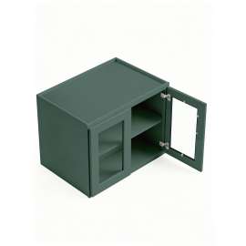 33 in. x 24 in. x 24 in. Ready to Assemble Wall Refrigerator Cabinet with Remington Frame Clear Glass Door, Green, W332424GD-RTA-FR01-GR-C