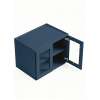 33 in. x 24 in. x 24 in. Ready to Assemble Wall Refrigerator Cabinet with Remington Frame Clear Glass Door, Navy Blue, W332424GD-RTA-FR01-NB-C