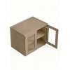 33 in. x 24 in. x 24 in. Ready to Assemble Wall Refrigerator Cabinet with Remington Frame Clear Glass Door, Tan Wood, W332424GD-RTA-FR01-TW-C