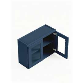 24 in. x 24 in. Ready to Assemble Wall Cabinet with Remington Frame Clear Glass Door, Navy Blue, W2424GD-RTA-FR01-NB-C