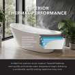 Aaliyah 59 in. x 30-3/4 in. Freestanding Flatbottom Soaking Bathtub in Gloss White with Reversible EZ-Click End Drain, 28-3/8 in. Soak Depth, 60.3-Gallon, 100% Acrylic, CSA Certified