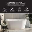 Maris 59 in. Freestanding Deep Soaking Bathtub | 31 in. Wide Acrylic Flatbottom | Center Drain | Bath Pillow Included | 23 in. Confirmed Soak Depth | Gloss White | K-AFTM5931-G31