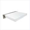 Preston flip-up fold-down padded shower seat in white and brushed stainless, 14 in. W x 13.75 in. D, by Transolid, PPS1414UP-01BS