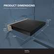 Preston flip-up fold-down padded shower seat in black and brushed stainless, 14 in. W x 13.75 in. D, by Transolid, PPS1414UP-09BS