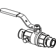 Viega PureFlow Press ball valve, brass, P1: ½; P2: ½, 87910