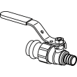 Viega PureFlow Crimp ball valve, silicium bronze, brass, P: 1; Crimp: 1, 87895