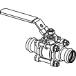 Viega ProPress 3-piece ball valve, silicium bronze, stainless steel 316, P1: 1½; P2: 1½, 87295