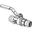 Viega ProPress ball valve, silicium bronze, brass, P1: ¾; P2: ¾, 87850