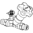 Viega ProPress manual balancing valve, brass, P1: ½; P2: ½; Valve Size (CTS): ½- L- Type; GPM = Gallons per minute: 0.49–1.17, 82105