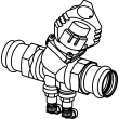 Viega ProPress dynamic balancing valve, brass, ductile iron, Valve Body: brass; P1: 1; P2: 1, 87315