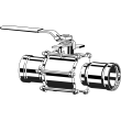 Viega MegaPress 316 3-piece ball valve, 316 stainless steel, P1: 3; P2: 3, 86670