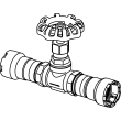 Viega MegaPress 316 EPDM globe valve, 316 stainless steel body and press ends, P1: ¾; P2: ¾, 87605