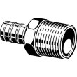 Viega PureFlow Crimp adapter, brass, Crimp: ⅜; MPT: ½, 46302