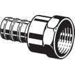 Viega PureFlow Crimp adapter, brass, Crimp: ¾; FPT: 1, 46345