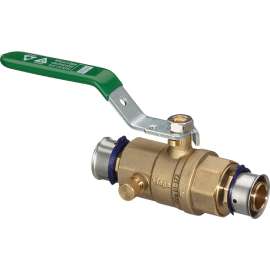 Viega PureFlow Press ball valve, brass, P1: ½; P2: ½, 87910