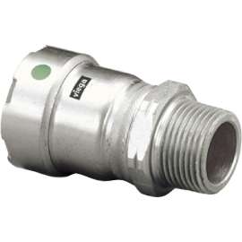 Viega MegaPress adapter, 316 stainless steel, P: ½; MPT: ½ 90230