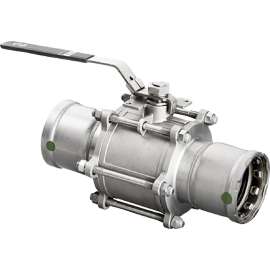 Viega MegaPress 316 3-piece ball valve, 316 stainless steel, P1: 3; P2: 3, 86670