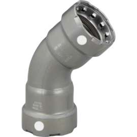Viega MegaPress 45° elbow, carbon steel, zinc-nickel coating, P1: 1½; P2: 1½ 84355