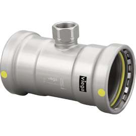 Viega MegaPressG tee, carbon steel, zinc-nickel coating, P1: 3; P2: 3; FPT: ¾ 28730