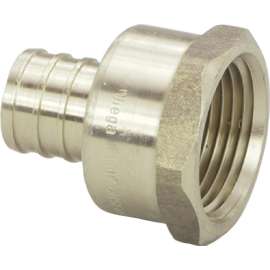 Viega PureFlow Crimp adapter, brass, Crimp: ¾; FPT: 1 46345